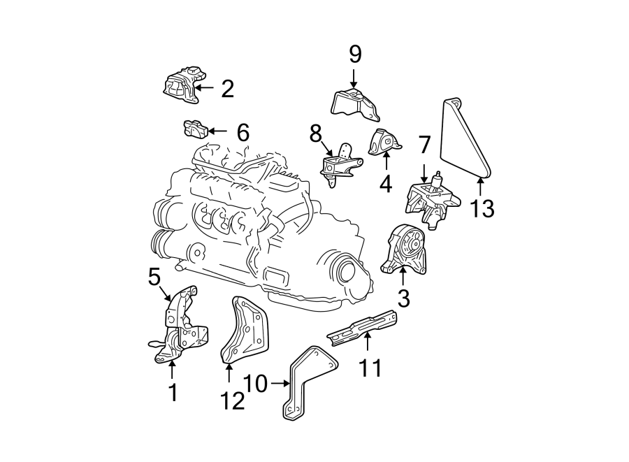 Diagram ENGINE / TRANSAXLE. ENGINE & TRANS MOUNTING. for your Chrysler 300M  