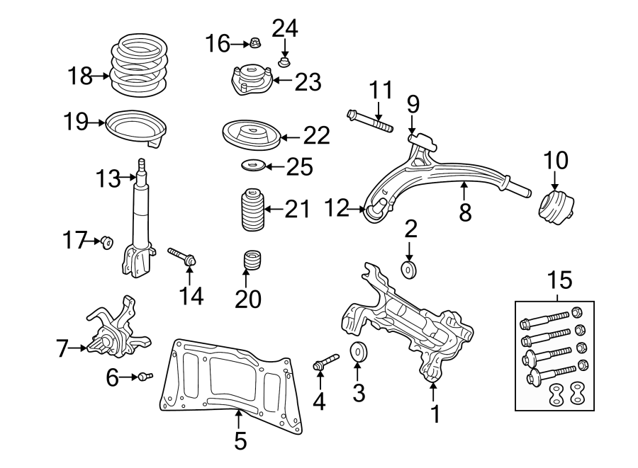 Diagram FRONT SUSPENSION. SUSPENSION COMPONENTS. for your 2016 Ram ProMaster 1500   