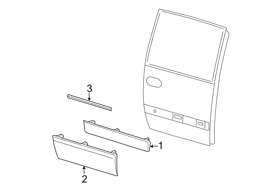 SIDE LOADING DOOR. EXTERIOR TRIM.