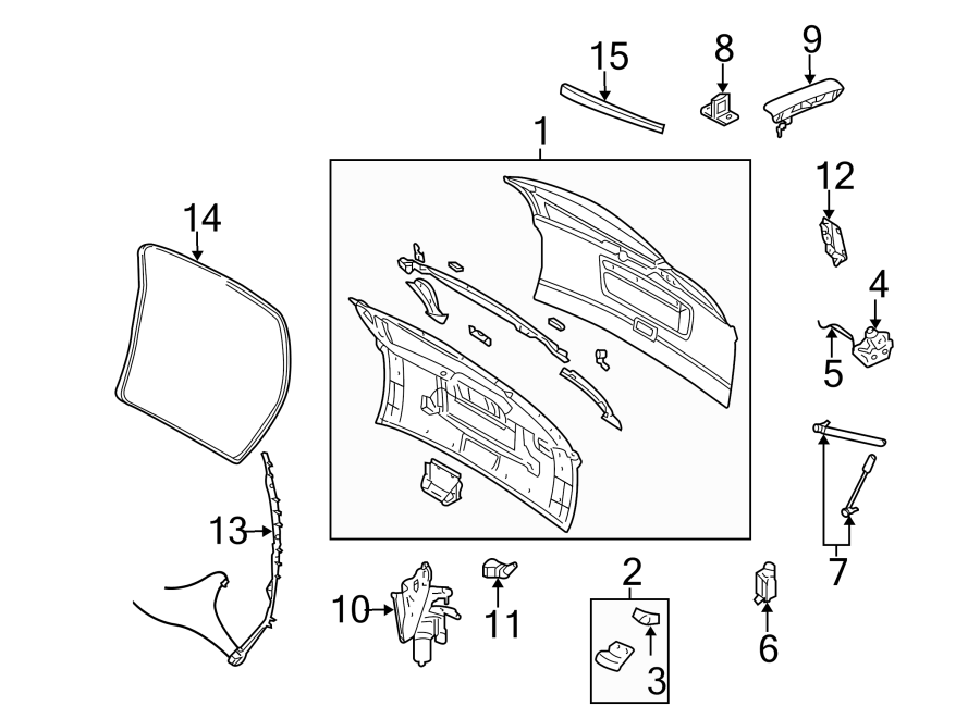 Diagram GATE & HARDWARE. for your 2018 Jeep Grand Cherokee 5.7L HEMI V8 A/T AWD Trailhawk Sport Utility 