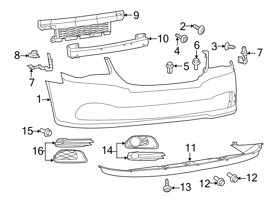 Diagram FRONT BUMPER. BUMPER & COMPONENTS. for your 2013 Dodge Grand Caravan   