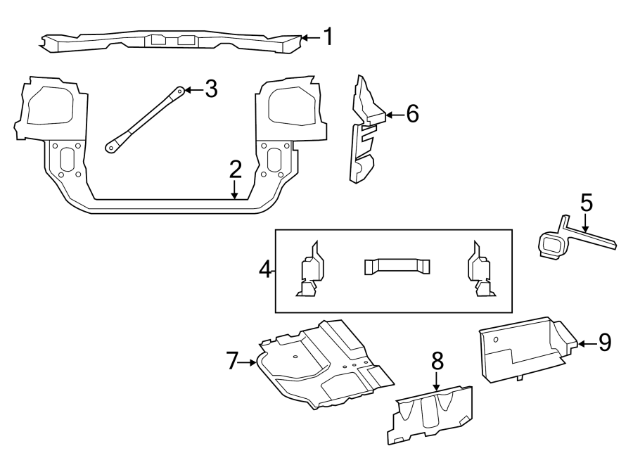 Diagram RADIATOR SUPPORT. for your Dodge Grand Caravan  