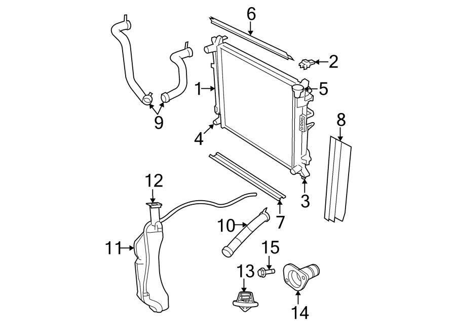 Diagram RADIATOR & COMPONENTS. for your 1988 Jeep Wrangler   