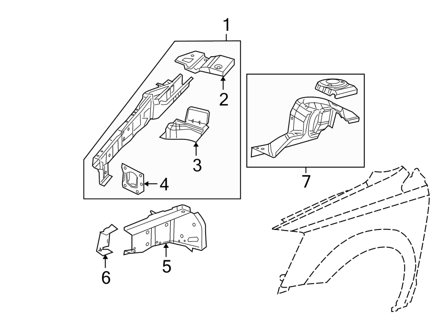 FENDER. STRUCTURAL COMPONENTS & RAILS.