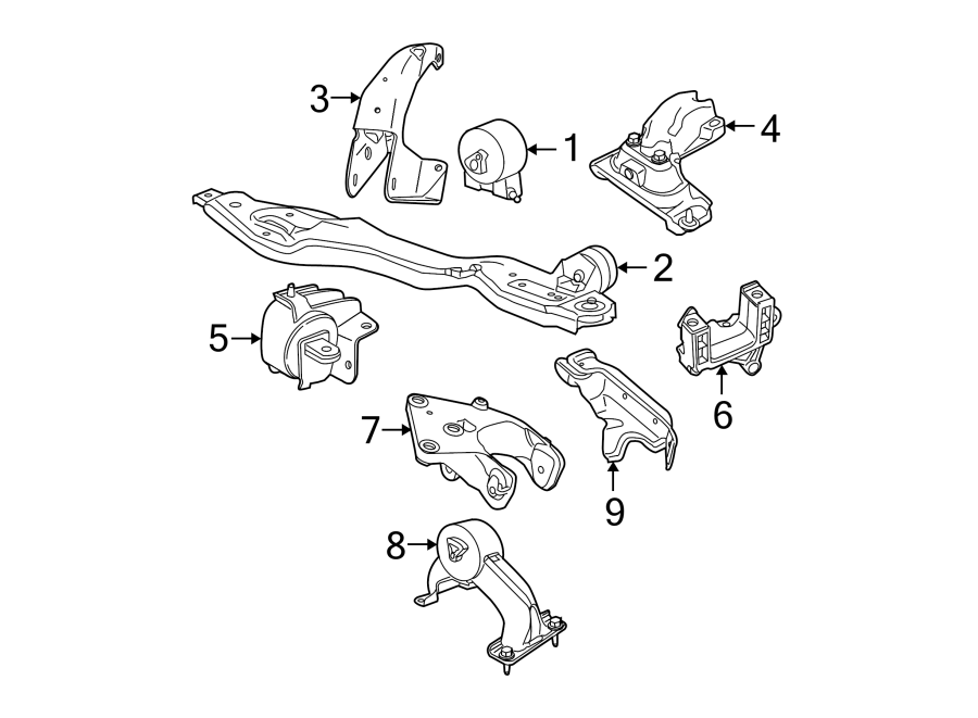 Diagram ENGINE / TRANSAXLE. ENGINE & TRANS MOUNTING. for your 2015 Ram ProMaster 3500  Base Cab & Chassis 