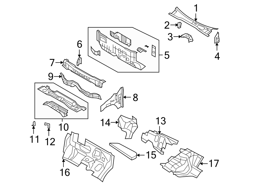 Diagram COWL. for your 2018 Ram 1500   