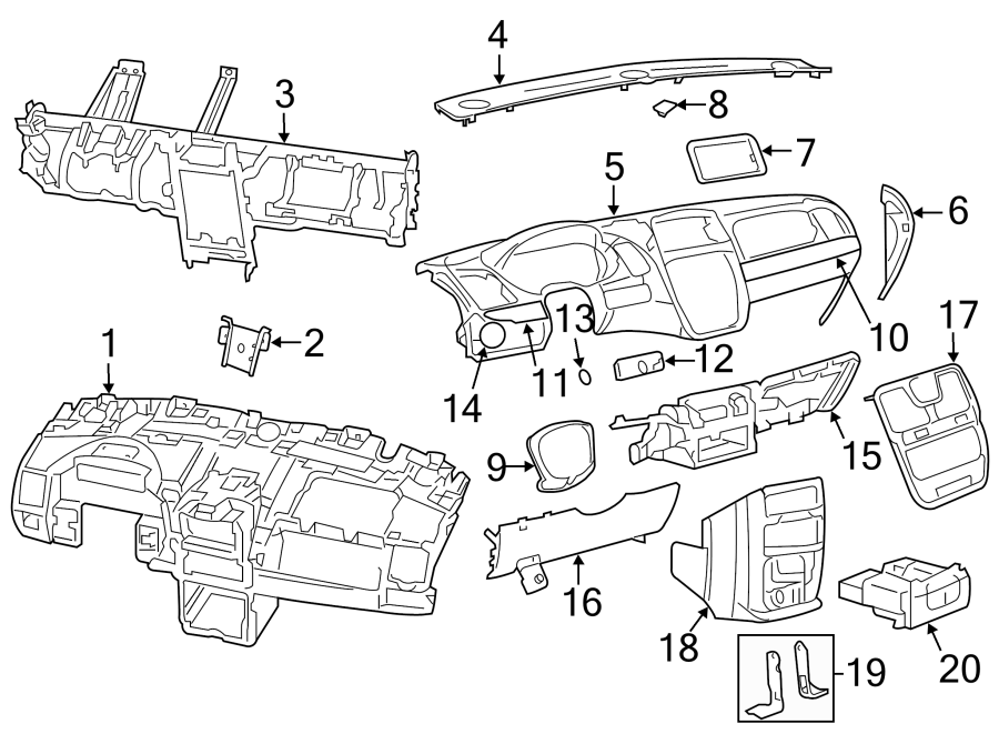 INSTRUMENT PANEL COMPONENTS.