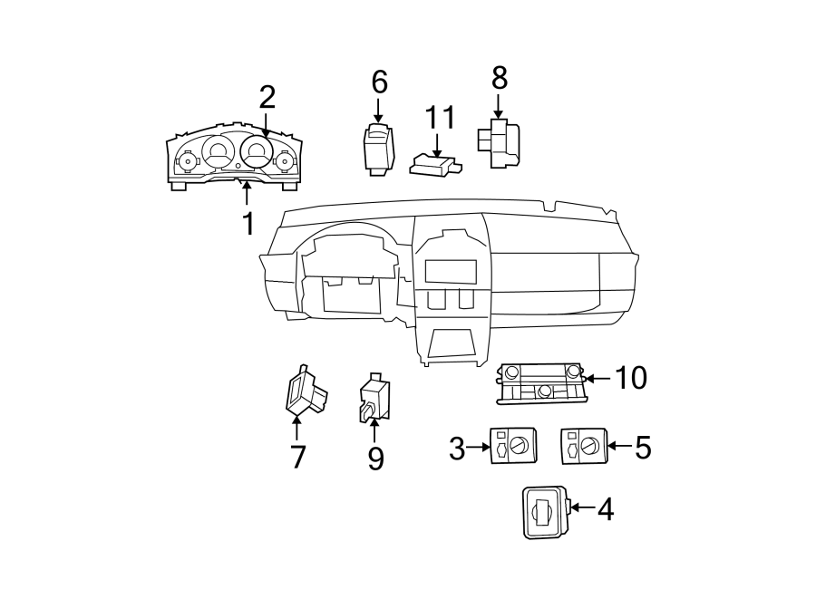 Diagram INSTRUMENT PANEL. CLUSTER & SWITCHES. for your Dodge Ram 1500 Van  