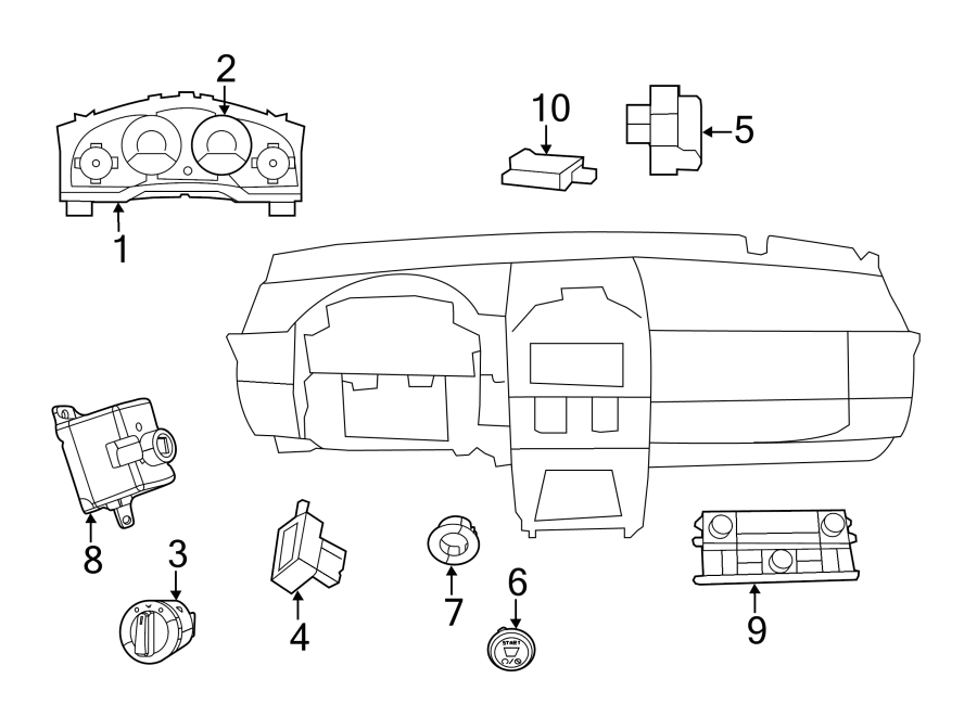 Diagram INSTRUMENT PANEL. CLUSTER & SWITCHES. for your Dodge Ram 1500 Van  