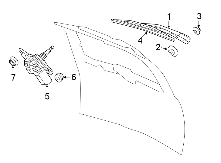 LIFT GATE. WIPER COMPONENTS.