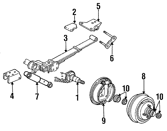 REAR SUSPENSION. BRAKE COMPONENTS. SUSPENSION COMPONENTS.