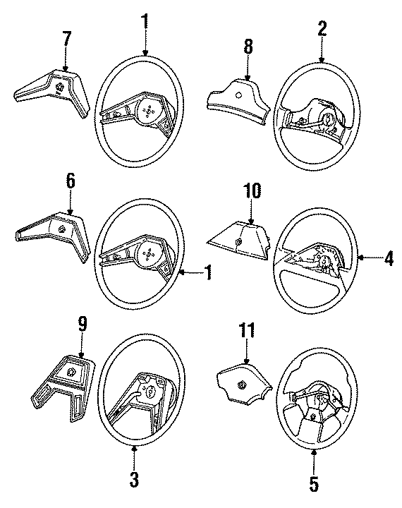 STEERING WHEEL & TRIM. Diagram