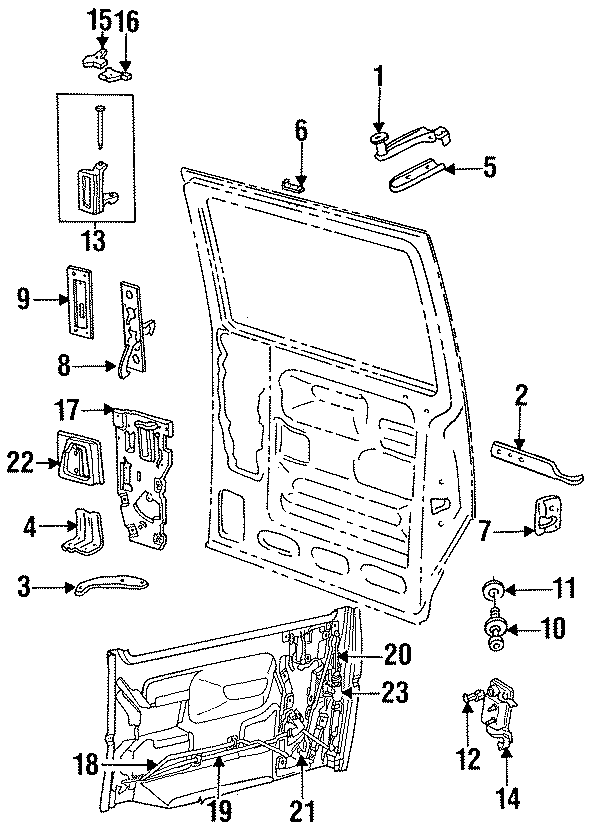 SIDE LOADING DOOR. HARDWARE.