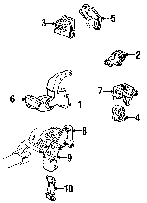 Diagram ENGINE / TRANSAXLE. ENGINE & TRANS MOUNTING. for your Dodge Caravan  