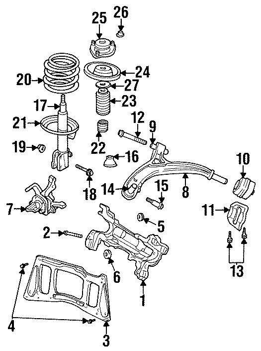 Diagram FRONT SUSPENSION. SUSPENSION COMPONENTS. for your 2016 Ram ProMaster 1500   