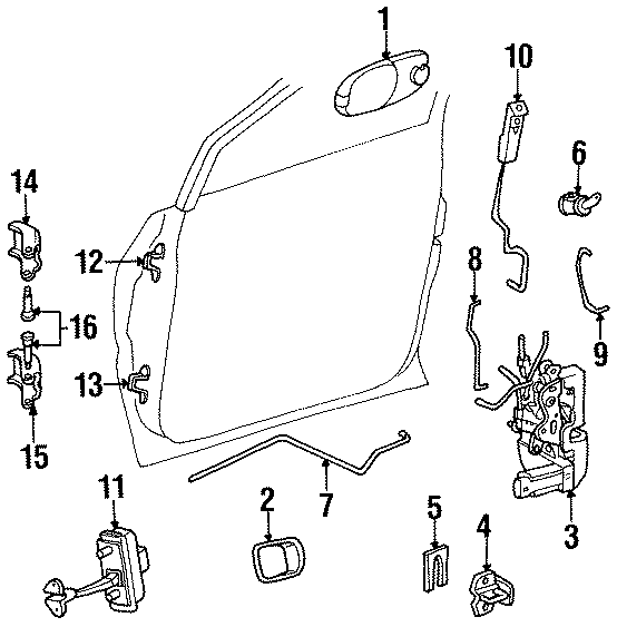 Diagram FRONT DOOR. LOCK & HARDWARE. for your 2017 Ram ProMaster 3500  Base Extended Cargo Van 