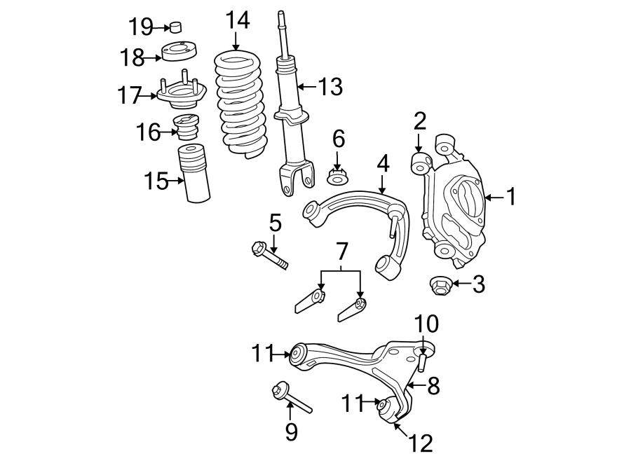 FRONT SUSPENSION. SUSPENSION COMPONENTS. Diagram