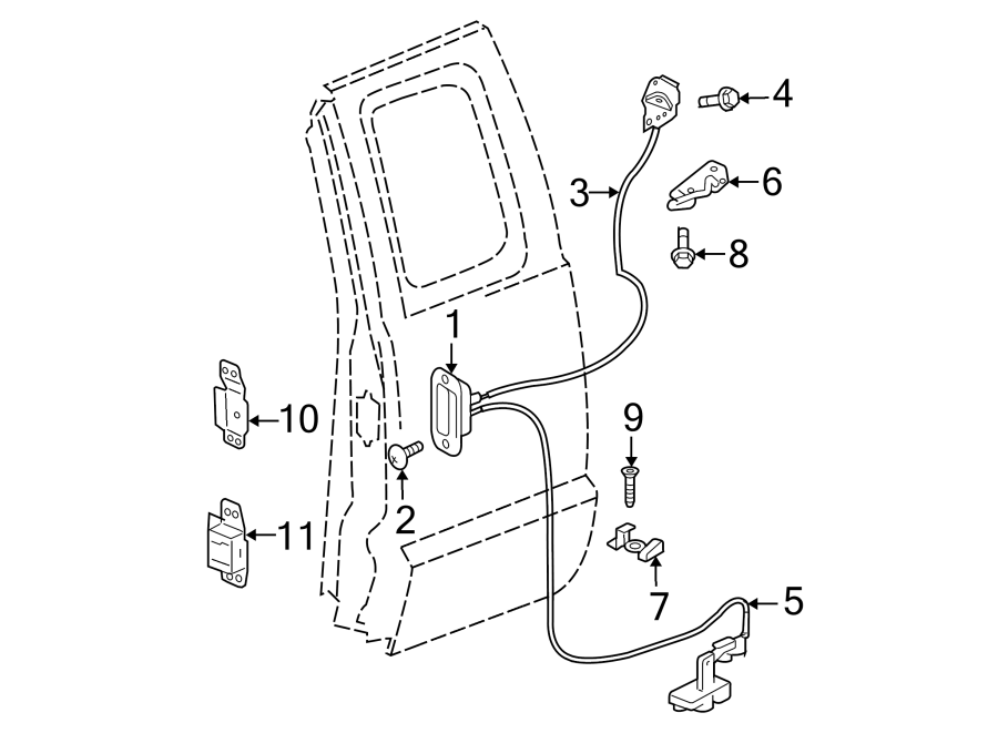 REAR DOOR. LOCK & HARDWARE.