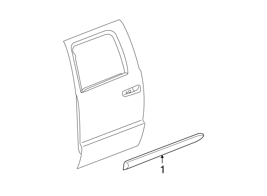 1REAR DOOR. EXTERIOR TRIM.https://images.simplepart.com/images/parts/motor/fullsize/TF05377.png