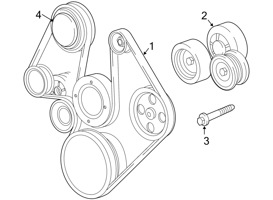 Diagram BELTS & PULLEYS. for your 1995 Jeep Wrangler   