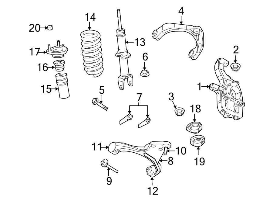 FRONT SUSPENSION. SUSPENSION COMPONENTS. Diagram