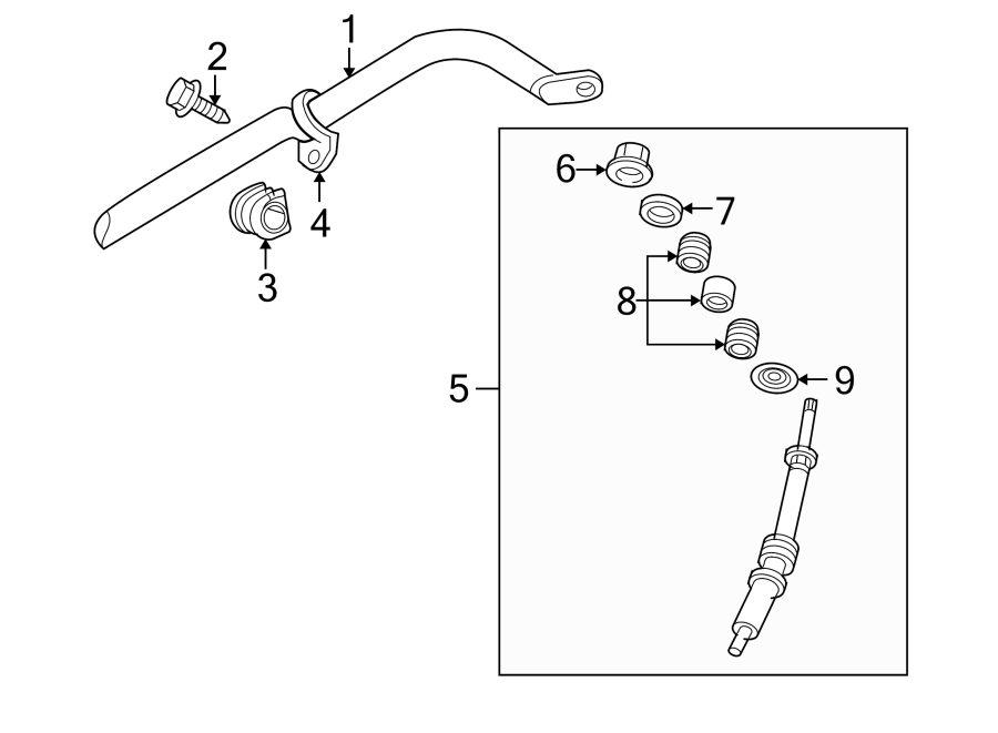 FRONT SUSPENSION. STABILIZER BAR & COMPONENTS. Diagram