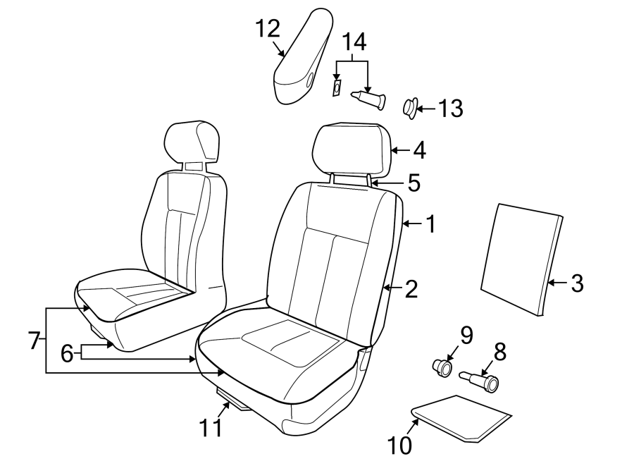 SEATS & TRACKS. FRONT SEAT COMPONENTS.