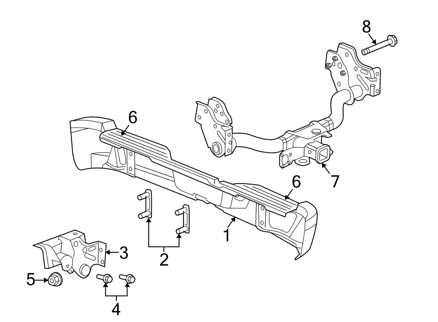 Diagram REAR BUMPER. BUMPER & COMPONENTS. for your 2004 Chrysler Town & Country   