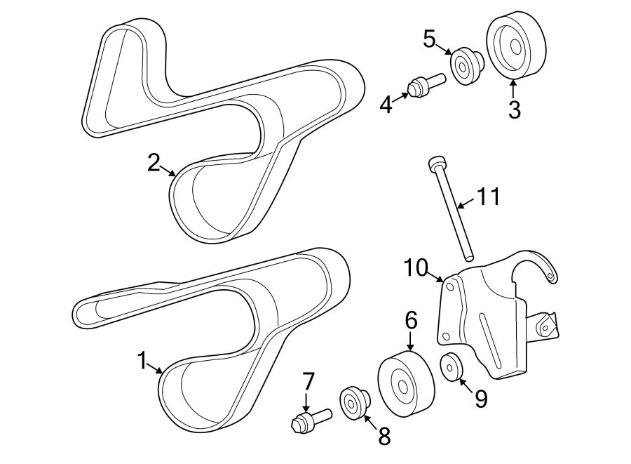 Diagram BELTS & PULLEYS. for your 2000 Jeep Wrangler  SE 