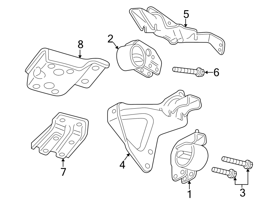 Diagram ENGINE & TRANS MOUNTING. for your 2023 Ram 2500 6.7L 6 cylinder DIESEL A/T RWD Lone Star Crew Cab Pickup Fleetside 