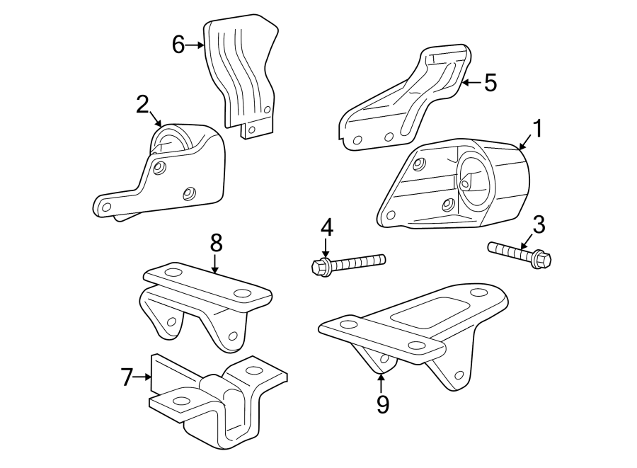 Diagram ENGINE & TRANS MOUNTING. for your 2023 Ram 2500 6.7L 6 cylinder DIESEL A/T RWD Lone Star Crew Cab Pickup Fleetside 