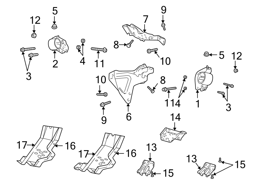 Diagram ENGINE & TRANS MOUNTING. for your 2023 Ram 2500 6.7L 6 cylinder DIESEL A/T RWD Lone Star Crew Cab Pickup Fleetside 