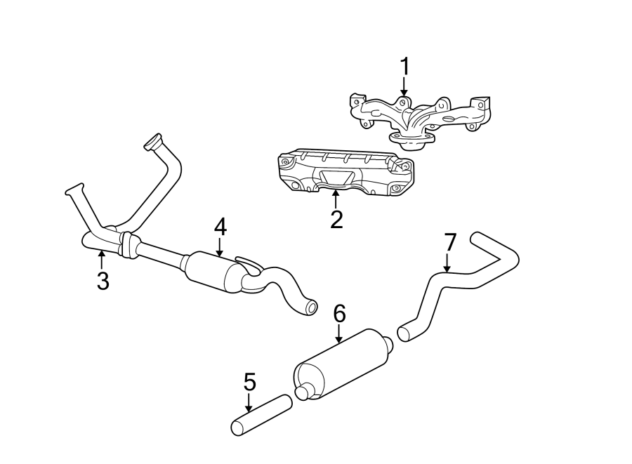 Diagram EXHAUST SYSTEM. EXHAUST COMPONENTS. for your 2011 Jeep Grand Cherokee   