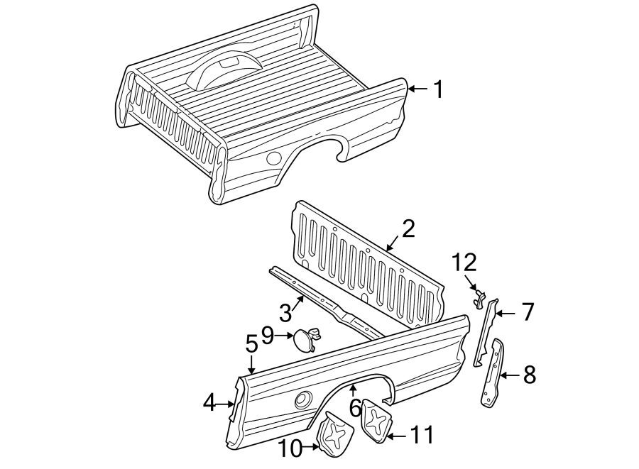 12PICK UP BOX. FRONT & SIDE PANELS.https://images.simplepart.com/images/parts/motor/fullsize/TF97600.png