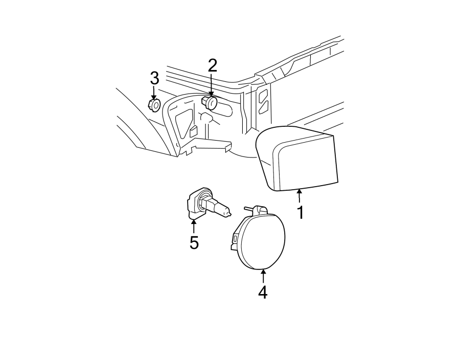 Diagram FRONT LAMPS. FOG LAMPS. HEADLAMP COMPONENTS. for your 2023 Ram 2500 6.7L 6 cylinder DIESEL A/T RWD Lone Star Crew Cab Pickup Fleetside 