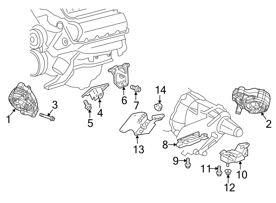 Diagram ENGINE & TRANS MOUNTING. for your 2008 Dodge Durango 5.7L HEMI V8 A/T 4WD Limited Sport Utility 