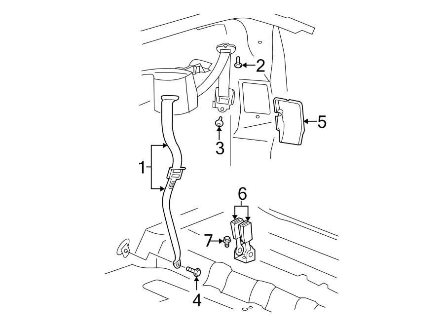 RESTRAINT SYSTEMS. REAR SEAT BELTS. Diagram