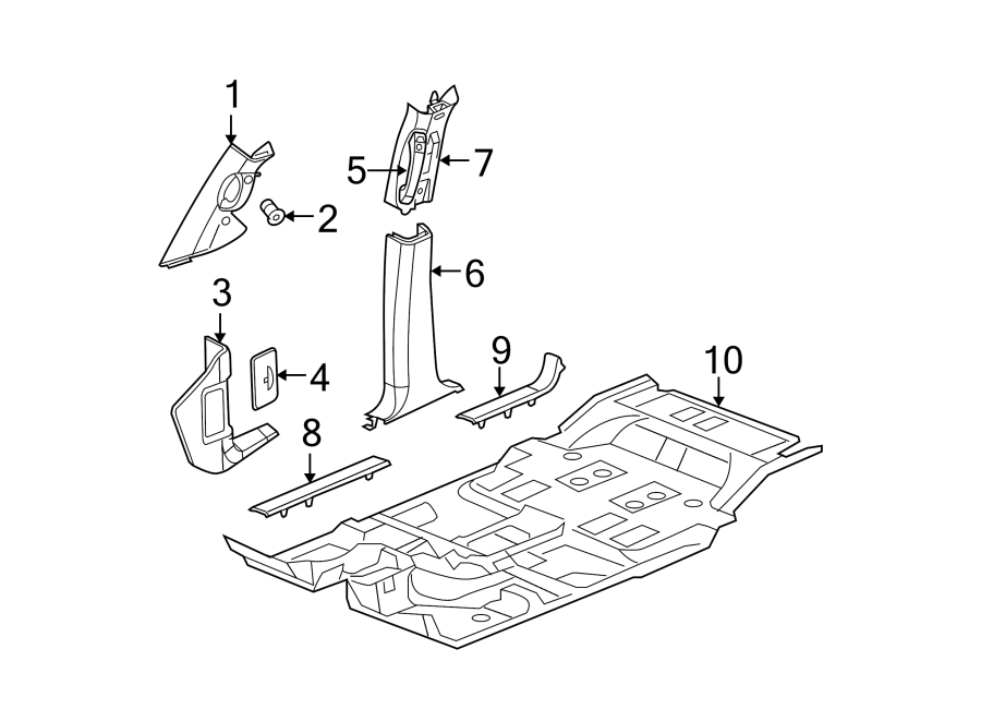 1PILLARS. ROCKER & FLOOR. INTERIOR TRIM.https://images.simplepart.com/images/parts/motor/fullsize/TG04510.png