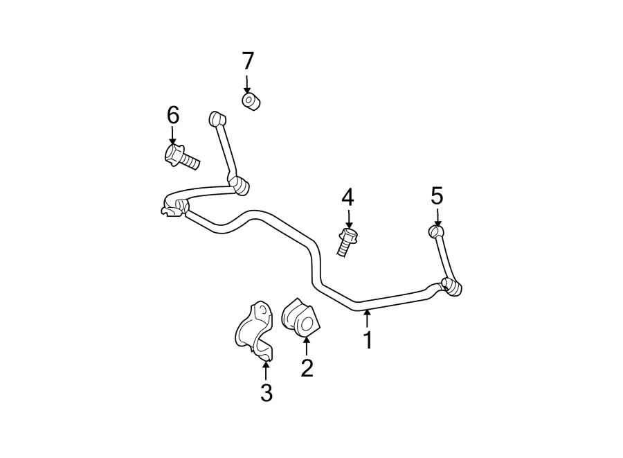 REAR SUSPENSION. STABILIZER BAR & COMPONENTS.