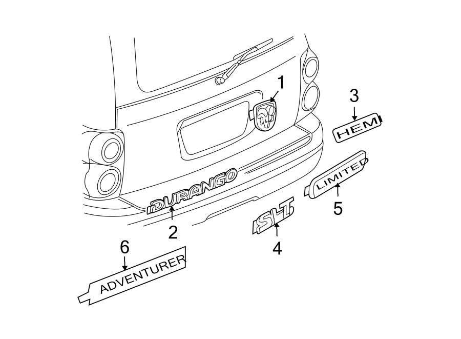 LIFT GATE. EXTERIOR TRIM.