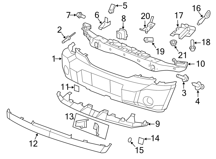 Diagram FRONT BUMPER. BUMPER & COMPONENTS. for your 2004 Chrysler Town & Country   