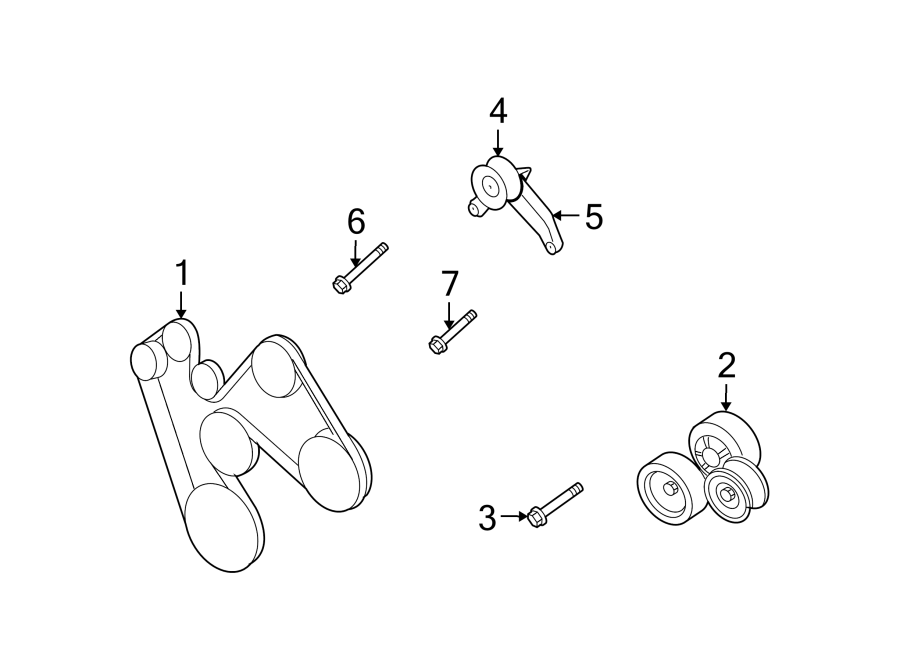 Diagram BELTS & PULLEYS. for your 2016 Jeep Wrangler   