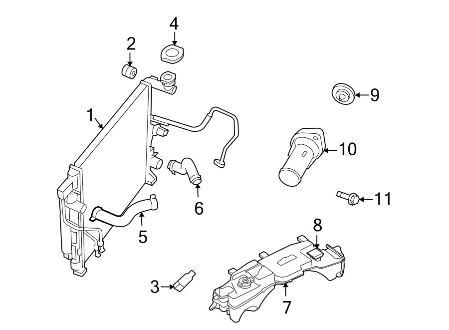 Diagram RADIATOR & COMPONENTS. for your 1988 Jeep Wrangler   