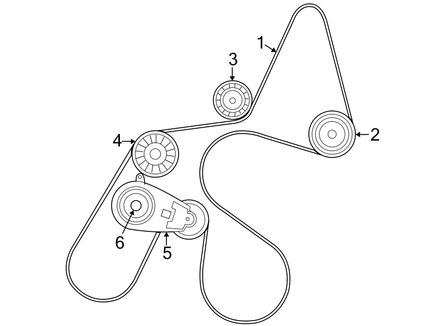 Diagram BELTS & PULLEYS. for your 2022 Jeep Wrangler   