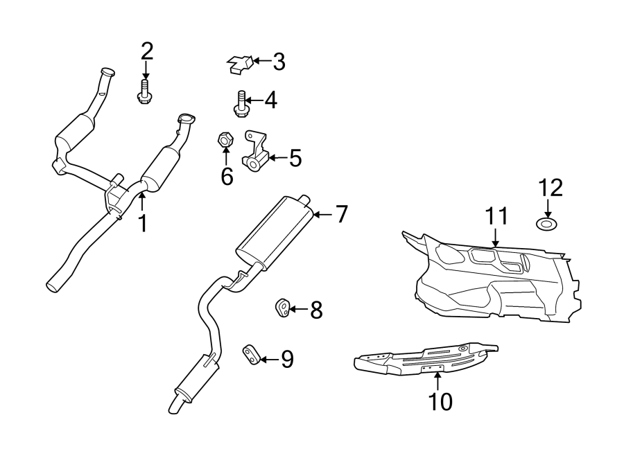 Diagram EXHAUST SYSTEM. EXHAUST COMPONENTS. for your 2004 Chrysler Town & Country   