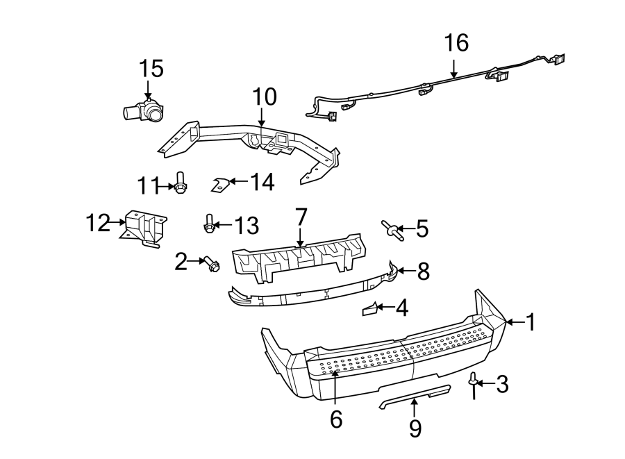 Diagram REAR BUMPER. BUMPER & COMPONENTS. for your 2017 Ram ProMaster 3500 3.6L Pentastar V6 FLEX A/T Base Standard Cargo Van 