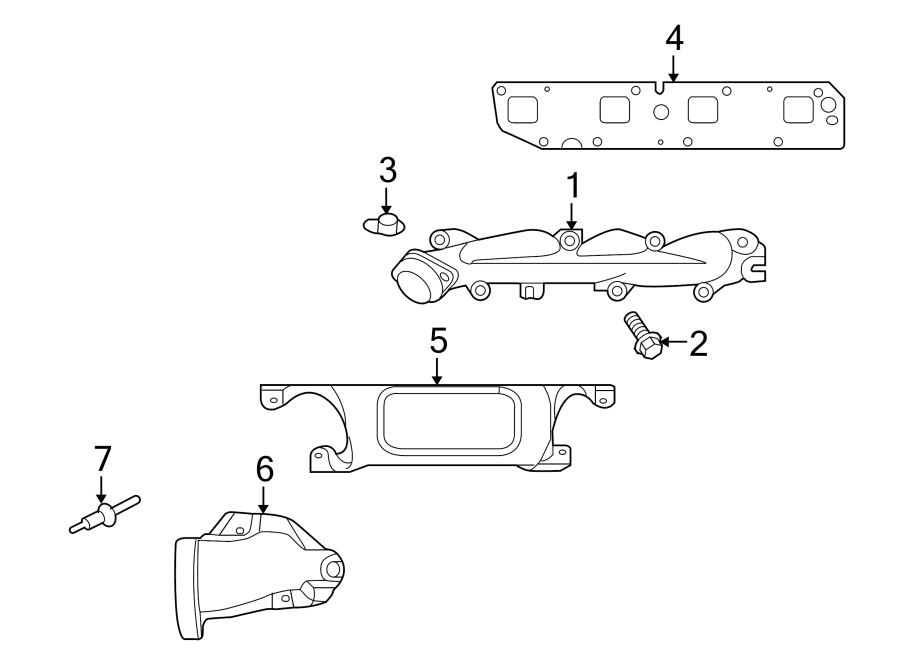 Diagram EXHAUST SYSTEM. EXHAUST MANIFOLD. for your 1993 Jeep Grand Cherokee   