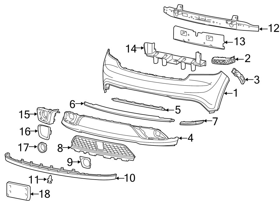 17FRONT BUMPER. BUMPER & COMPONENTS.https://images.simplepart.com/images/parts/motor/fullsize/TG11012.png