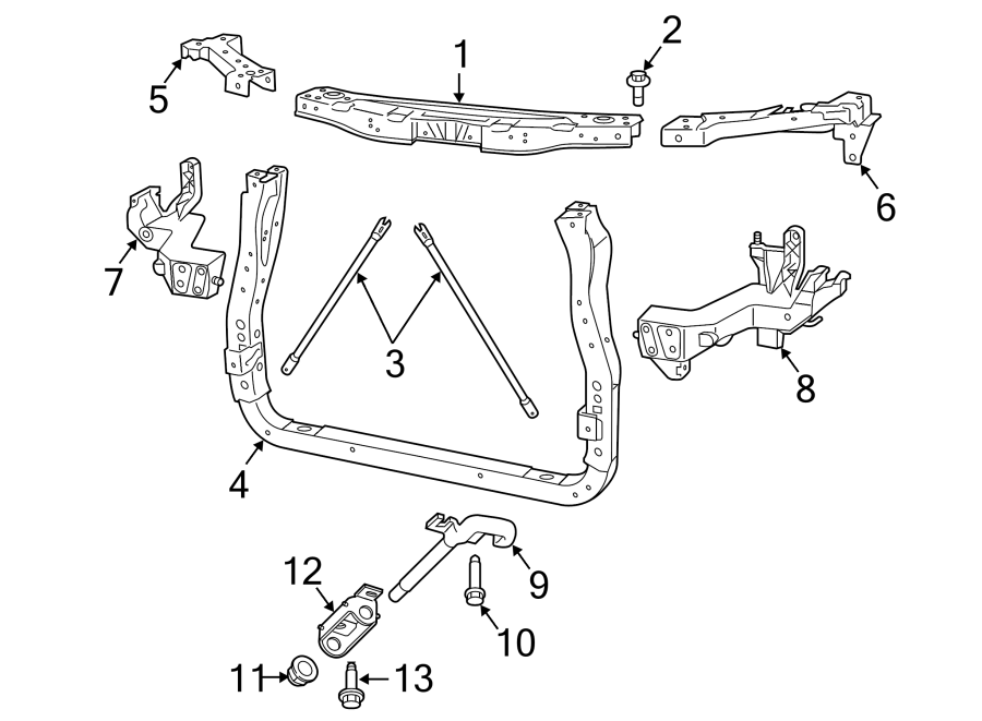 Diagram RADIATOR SUPPORT. for your 2019 Dodge Durango 5.7L HEMI V8 A/T AWD Citadel Sport Utility 