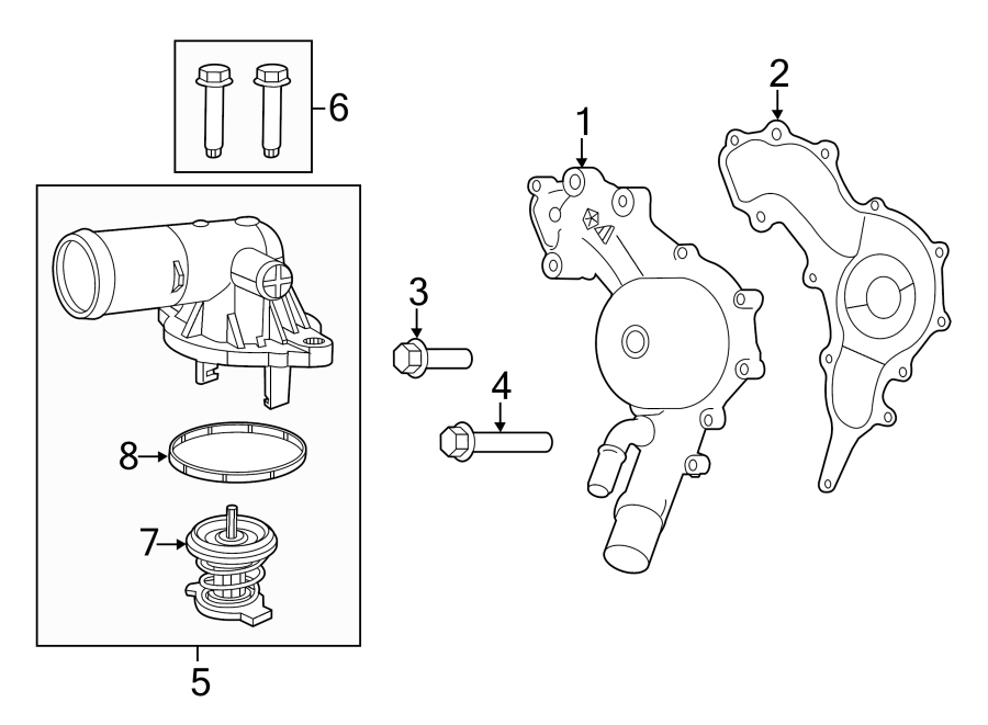 Diagram WATER PUMP. for your Jeep